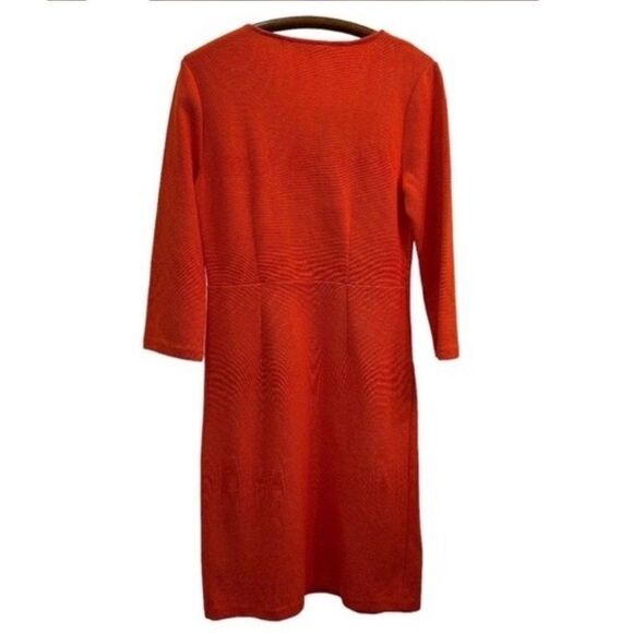 BODEN Ribbed Knit Orange V-Neck Dress NWT - Picture 6 of 12